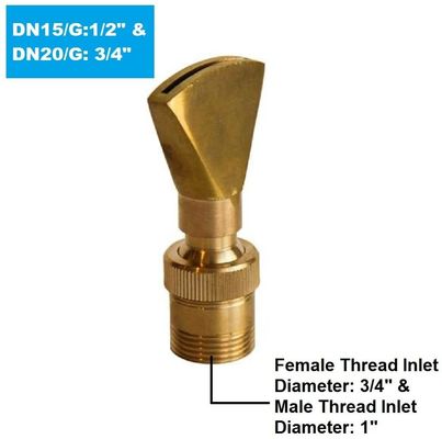 1" stagno regolabile completamente d'ottone del getto dell'ugello della fontana del fan di direzione Sprilker