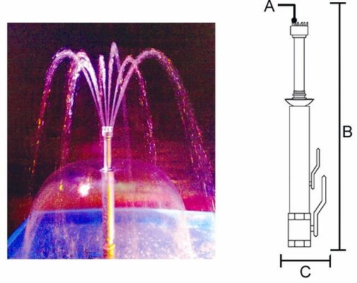 Teste di spruzzo della fontana dell'ugello a getto della fontana del fungo della ciliegia dell'acciaio inossidabile
