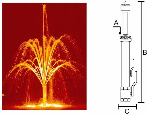 Acciaio inossidabile 2 strati di ciliegia del fiore del centro dell'ugello a getto della fontana