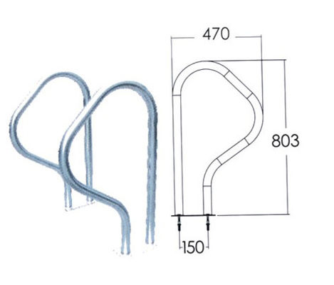 Scala della piscina dell'acciaio inossidabile 304 dell'anticorrosivo 1.0mm