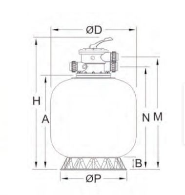filtro a sabbia superiore dal supporto di 50mm