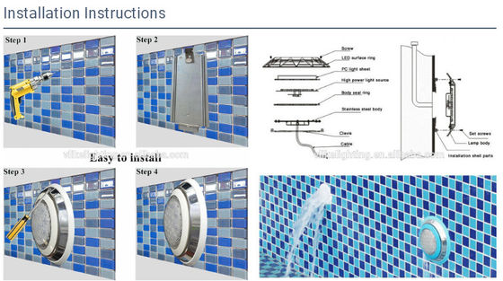 Il diametro 225mm IP68 18W impermeabilizza le luci subacquee del LED