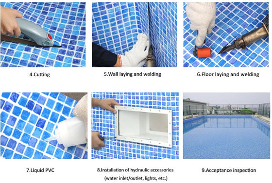 Il rettangolo impermeabilizza la fodera della piscina del PVC di 1.2mm