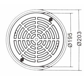 Copertura al suolo qui sopra dello scolo di pavimento dello stagno dell'ABS 203mm
