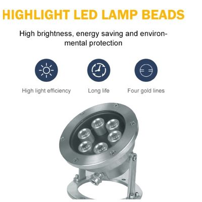 2700K 6 il watt LED subacqueo accende un angolo d'apertura da 120 gradi