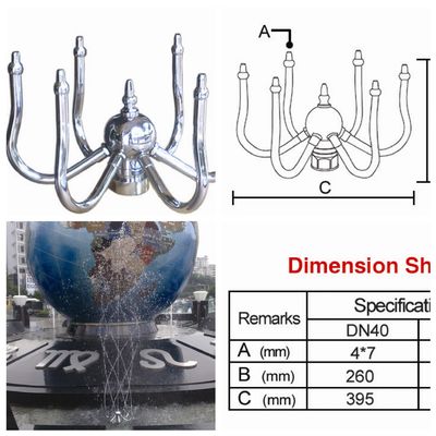 Accessori della fontana dello stagno di Chrome 1,5" ugello girante DN40