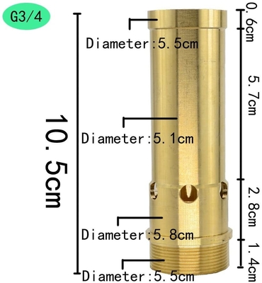 3/4" tasso di scorrimento dell'acqua dell'ugello 66gpm della vasca di gorgogliamento della fontana DN20