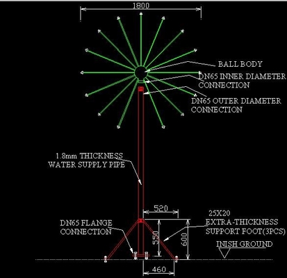 Pressione a 1,5 pollici 100Kpa di Crystal Ball Water Fountain Jet DN40