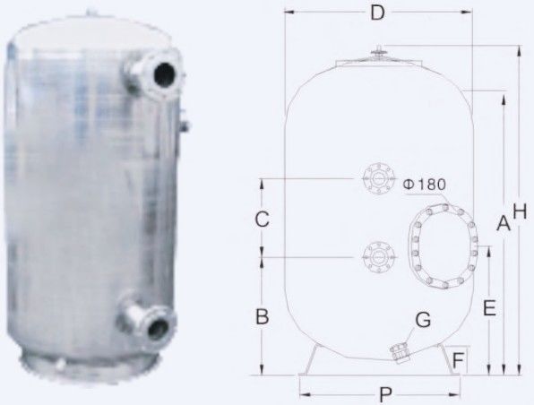 filtri a sabbia commerciali dalla piscina di 15m3/H 800mm