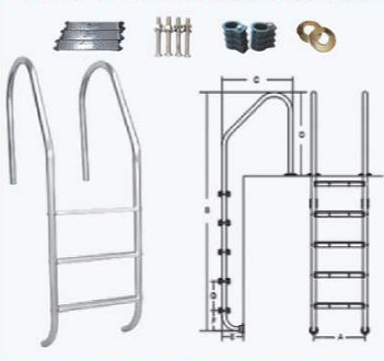 SL215 Scala da piscina in acciaio inossidabile